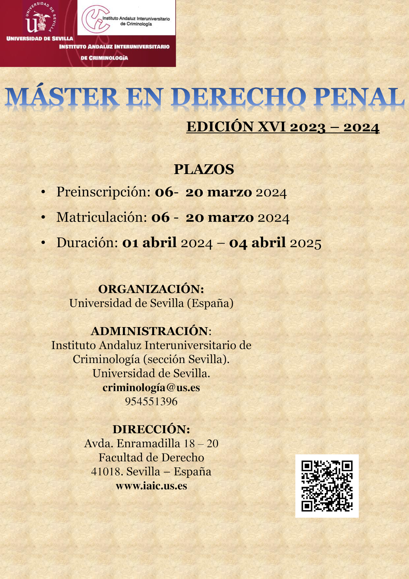 Máster en derecho penal - Edición XVI (2023-2024)